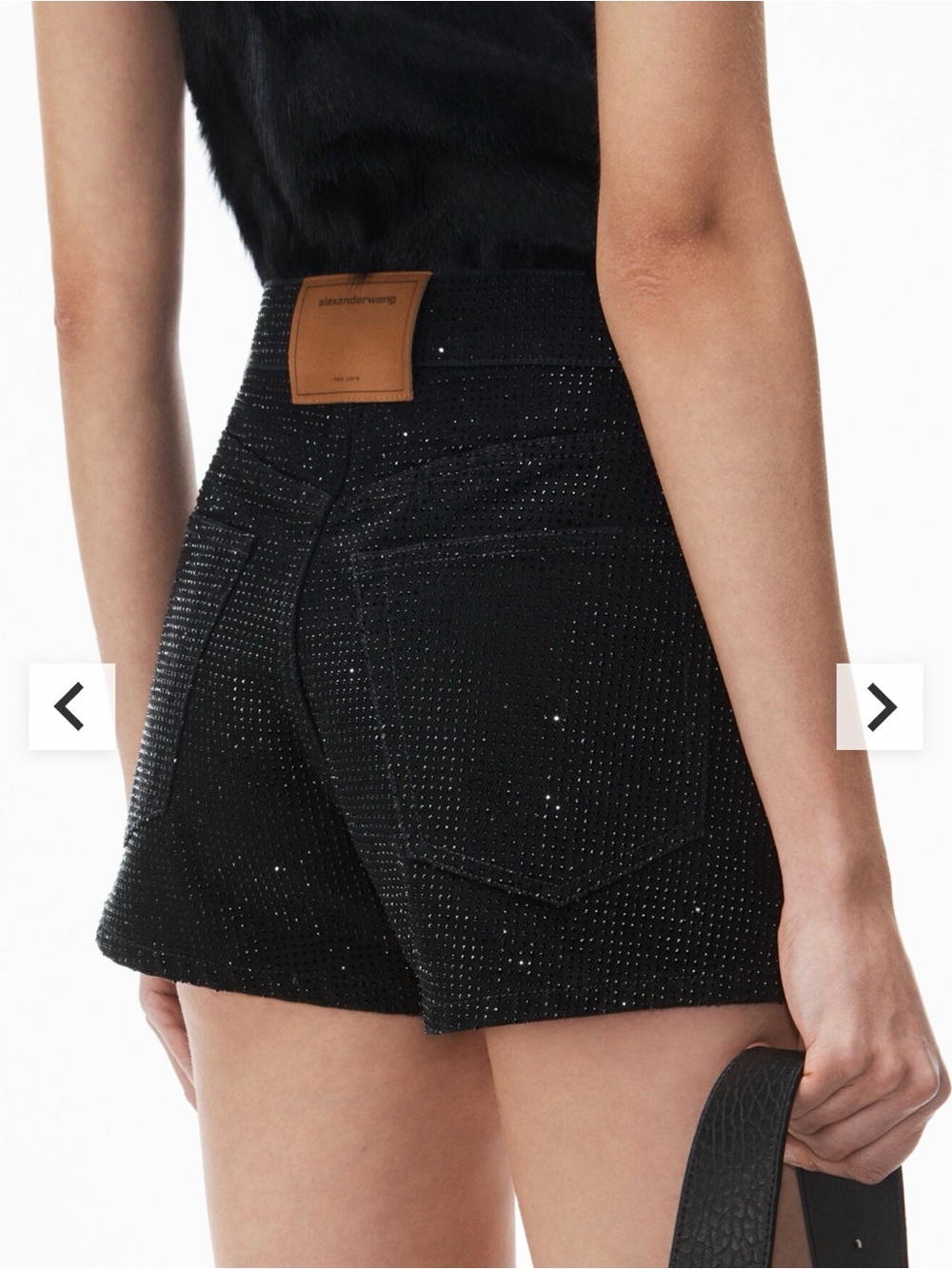 Alexander Wang Black Embellished High-Waist Shorts